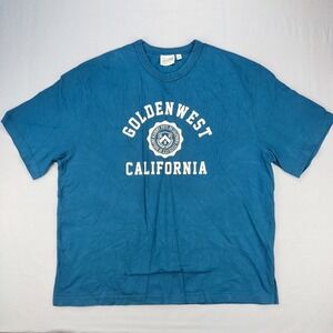 Navy Sports T-Shirt Mens XL Blue‎ Golden West California Graphic Cotton Tee